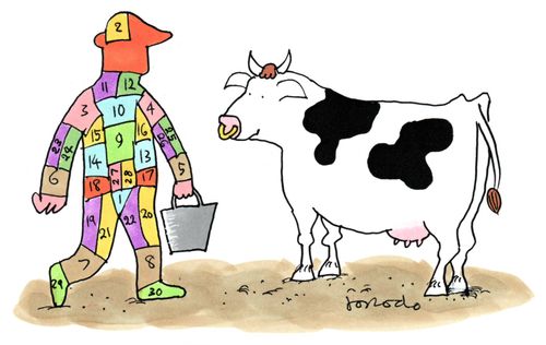 Cow sees farmer as cuts of meat