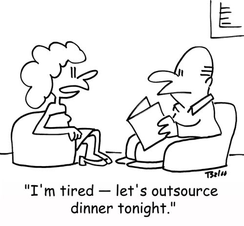 'I'm tired - let's outsource dinner tonight.'