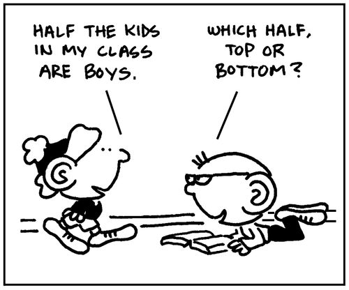 'Half the kids in my class are boys.'