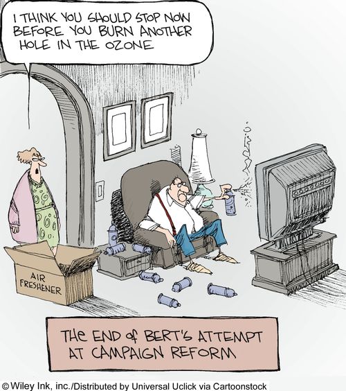 The End of Bert's Attempt to Campaign Reform: 'I think you should stop now before you burn another hole in the ozone.'