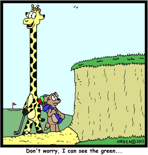 'Don't worry, I can see the green...'