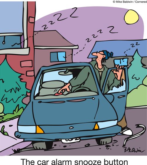 The car alarm snooze button.