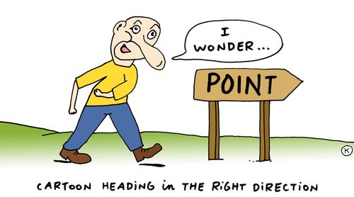 Cartoon heading in the right direction.