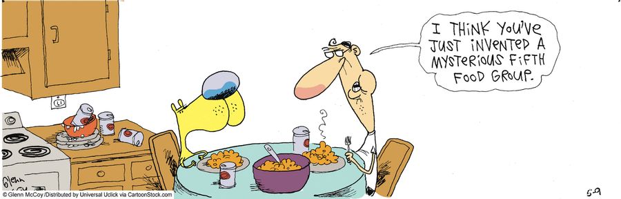 'I think you've just invented a mysterious fifth food group.'