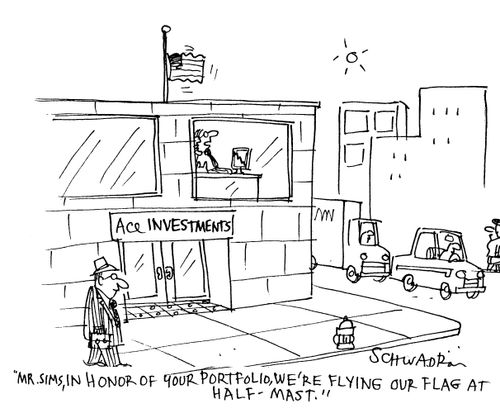 'Mr Sims, in honor of your portfolio, we're flying our flag at half-mast.'
