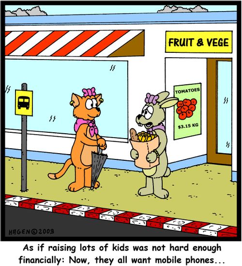 'As if raising lots of kids was not hard enough financially: Now, they all want mobile phones...'