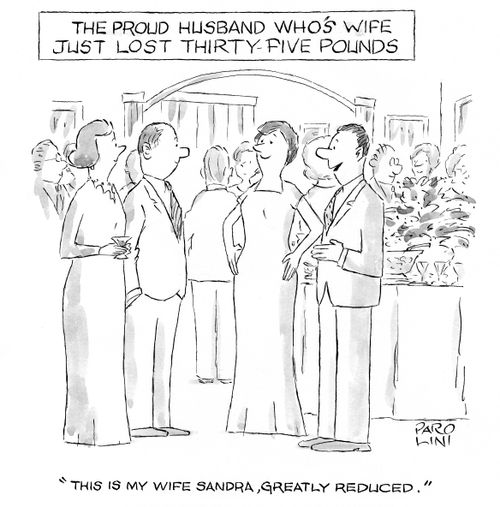 The proud husband who's wife just lost thirty-five pounds: 'This is my wife Sandra, Greatly reduced.'