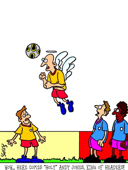 'Wow... Here comes 'Holy' Andy Jones, king of headers!'