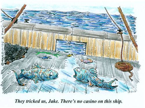'They tricked us, Jake. There's no casino on this ship.'
