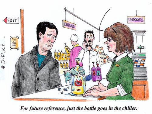 'For future reference, just the bottle goes in the chiller.'