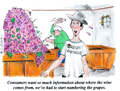 'Consumers want so much information about where the wine comes from, we've had to start numbering the grapes.'