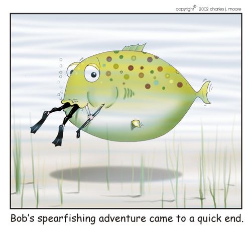 'Bob's spearfishing adventure came to a quick end.'