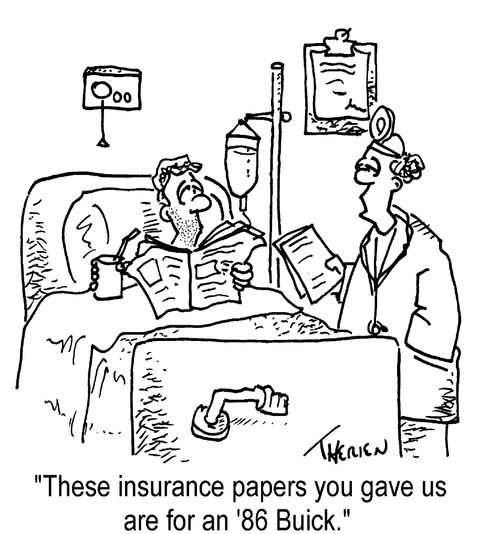 "These insurance papers you gave us are for an '86 Buick."