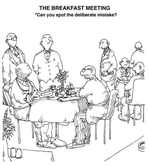 'The breakfast meeting, can you spot the deliberate mistake'