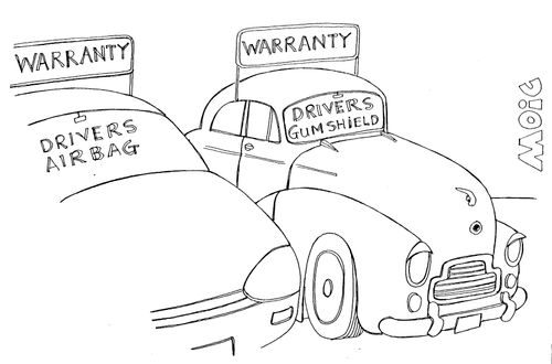 Used Car Lot, one car with driver's airbag, another with driver's gumshield