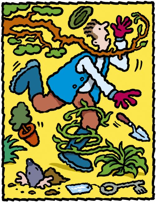 Gardener attacked by plants.