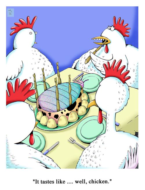 'It tastes like ..... well, chicken.'