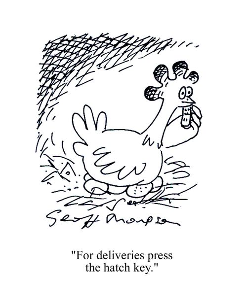 'For deliveries press the hatch key.'