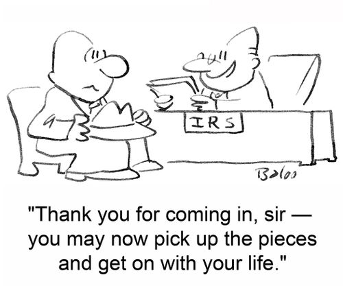 'Thank you for coming in, sir -- you may now pick up the pieces and get on with your life.'
