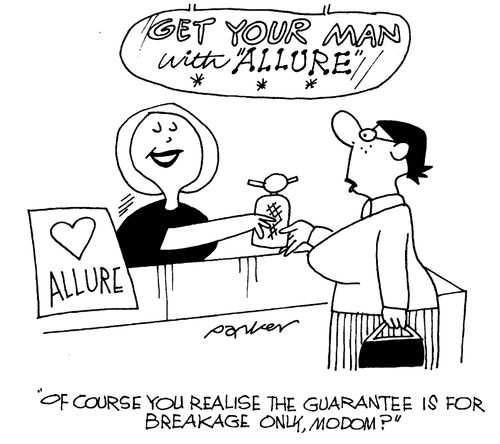 'Of course you realise the guarantee is for breakage only, modom?'