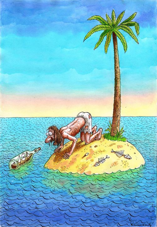 Ship in a Bottle Arrives at Desert Island.