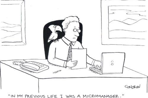 'In my previous life I was a micromanager.'