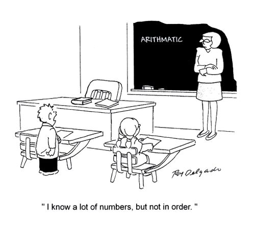 'I know a lot of numbers, but not in order.'