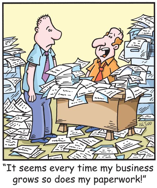 'It seems every time my business grows so does my paperwork!'