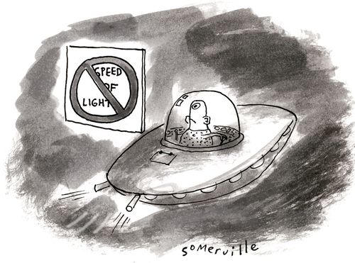 Highway signs in outer space.