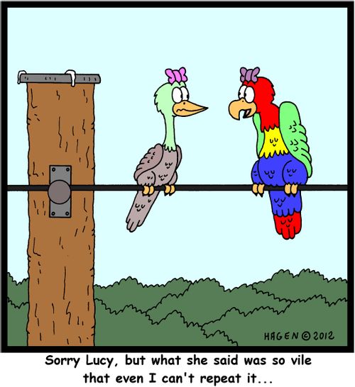 'Sorry Lucy, but what she said was so vile that even I can't repeat it...'