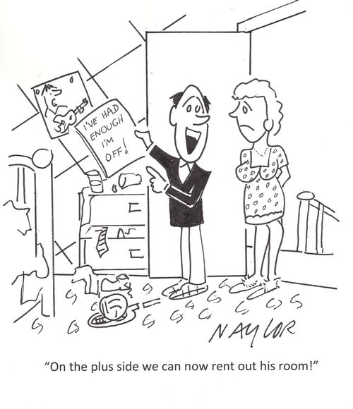 'On the plus side we can now rent out his room!'