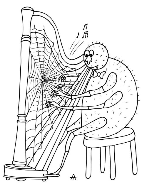 Spider harpist.
