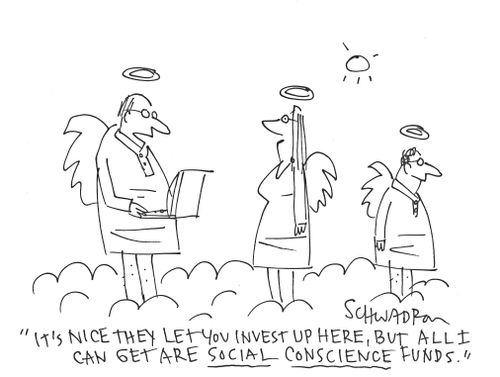 'It's nice they let you invest up here, but all I can get are social conscience funds.'