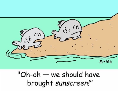 'Oh-oh -- we should have brought sunscreen!'