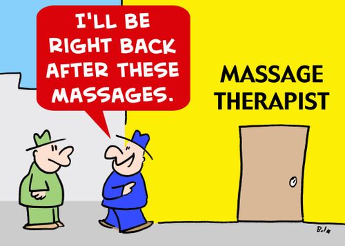 'I'll be right back after these massages.'