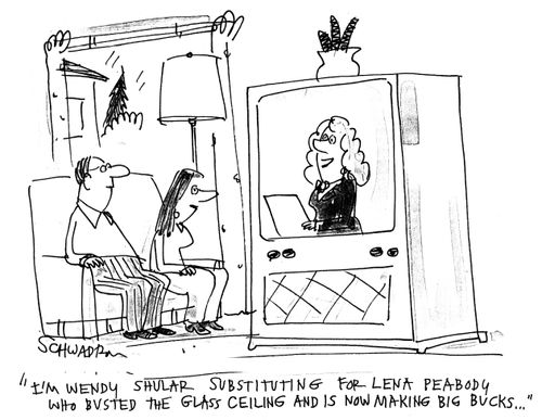 I'm Wendy Shular substituting for Lena Peabody who busted the glass ceiling...