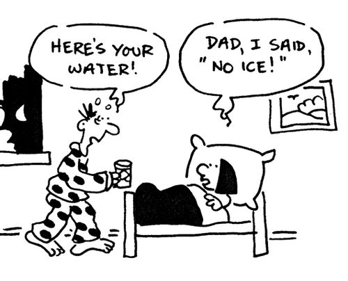 Father nursing his sick child