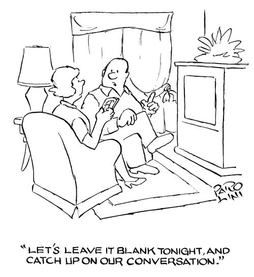 'Let's leave it blank tonight, and catch up on our conversation.'