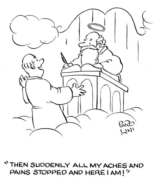 'Then suddenly all my aches and pains stopped and here I am!'