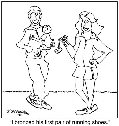 'I bronzed his first pair of running shoes.'