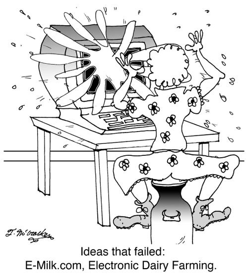 Ideas that failed: E-Milk.com, Electronic Dairy Farming.