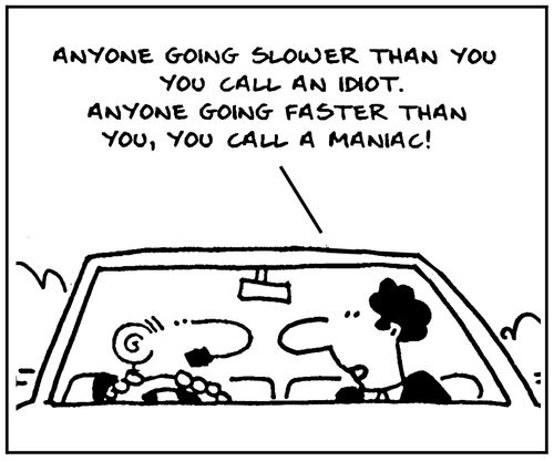 'Anyone going slower than you, you call an idiot. Anyone going faster than you, you call a maniac.'