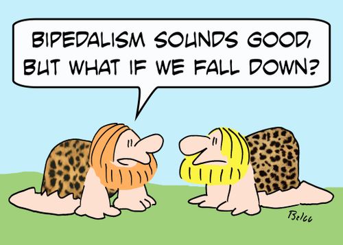 'Bipedalism sounds good, but what if we fall down?'