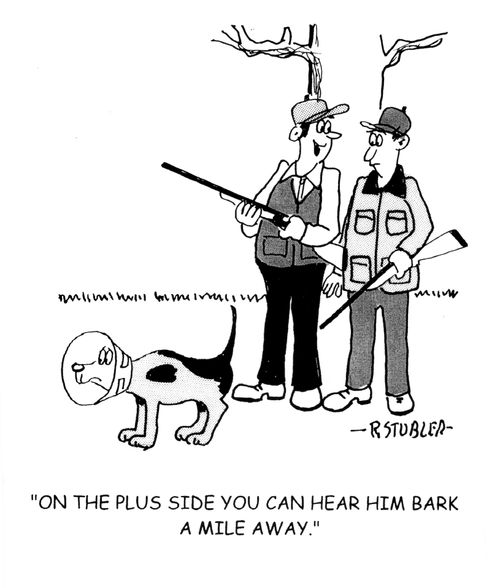 'On the plus side you can hear him barking a mile away.'