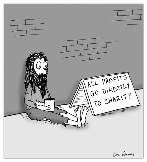 'All profits go directly to charity'