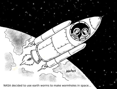 NASA decided to use earth worms to make wormholes in space...