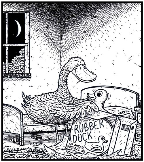 A lonely Drake about to use his Sex Doll Rubber Duck