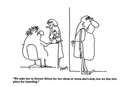 'We take her to Doctor Bilton for her shots or when she's sick but we like this place for boarding.