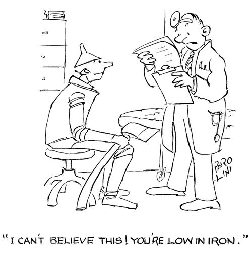 'I can't believe this! You're low in iron.'