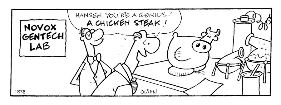 "Hansen, you're a genius! A chicken steak!"